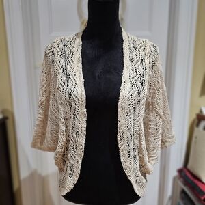 New Directions Women's Crochet Cardigan, Size S